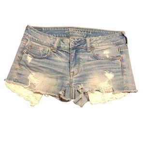 American Eagle Outfitters Distressed Lace Jean Shorts Sz 4